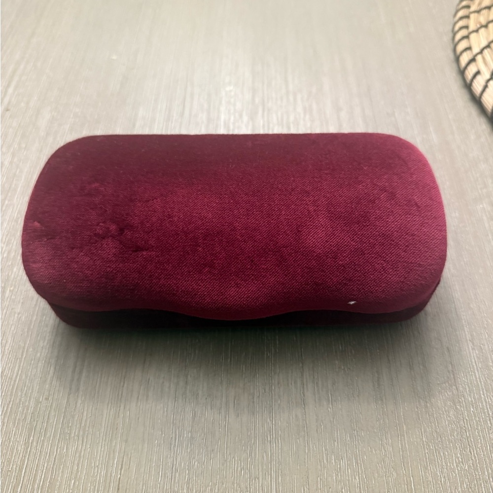 Burgundy Velvet Eyeglass Case